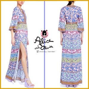 🏷 🆕 Alice + Olivia Lena Floral Embroidered Kimono Maxi Dress